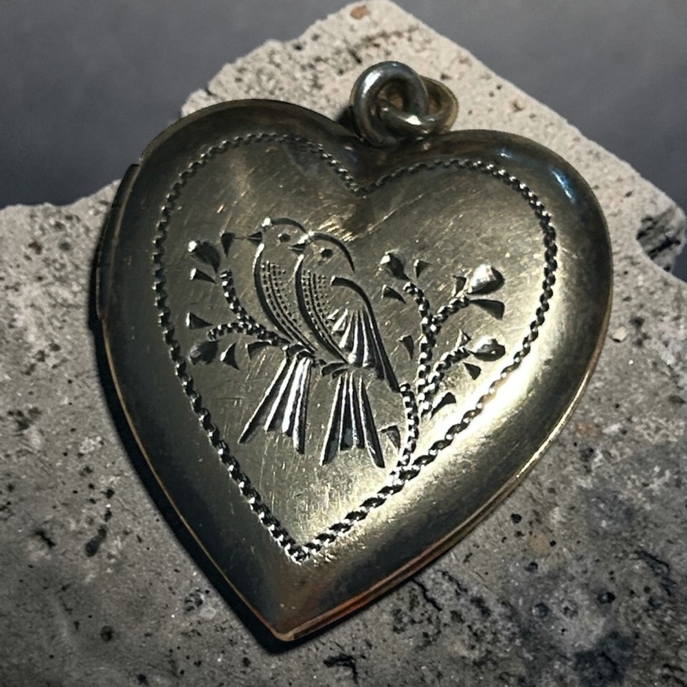 Antique 1920’s/30’s 1/20 12k GF over Sterling Silver Heart-Shaped ALLCO Locket